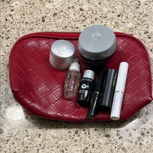 NWT! Lancôme Skincare and Makeup Set with Red Bag
